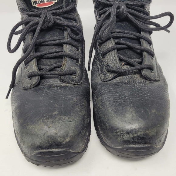 Iron Age Boots Mens 10 Black Leather Work Trencher Composite Toe IA5007 - Picture 8 of 10